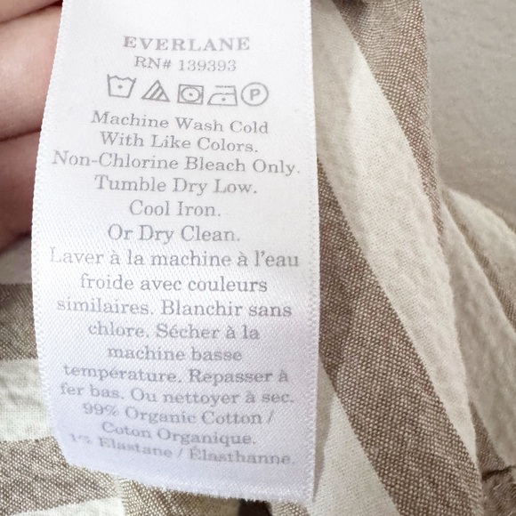 Everlane Seersucker Beige and White Striped Midi Dress - Picture 8 of 12